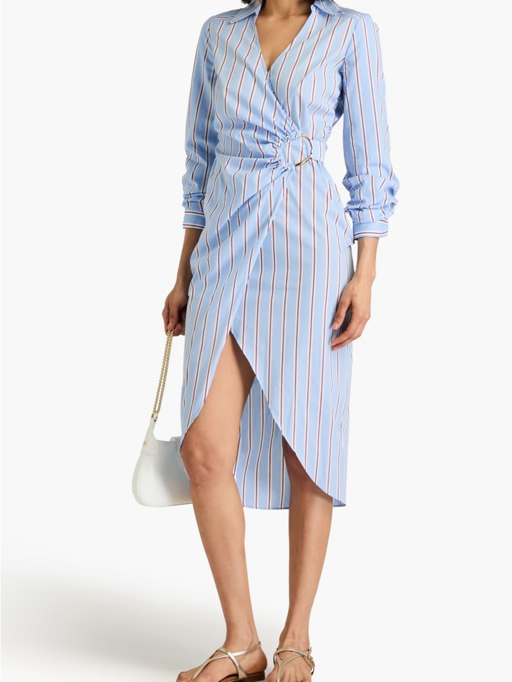 New Veronica Beard Afton Stripe Cotton Blend Shirt Dress Size 8